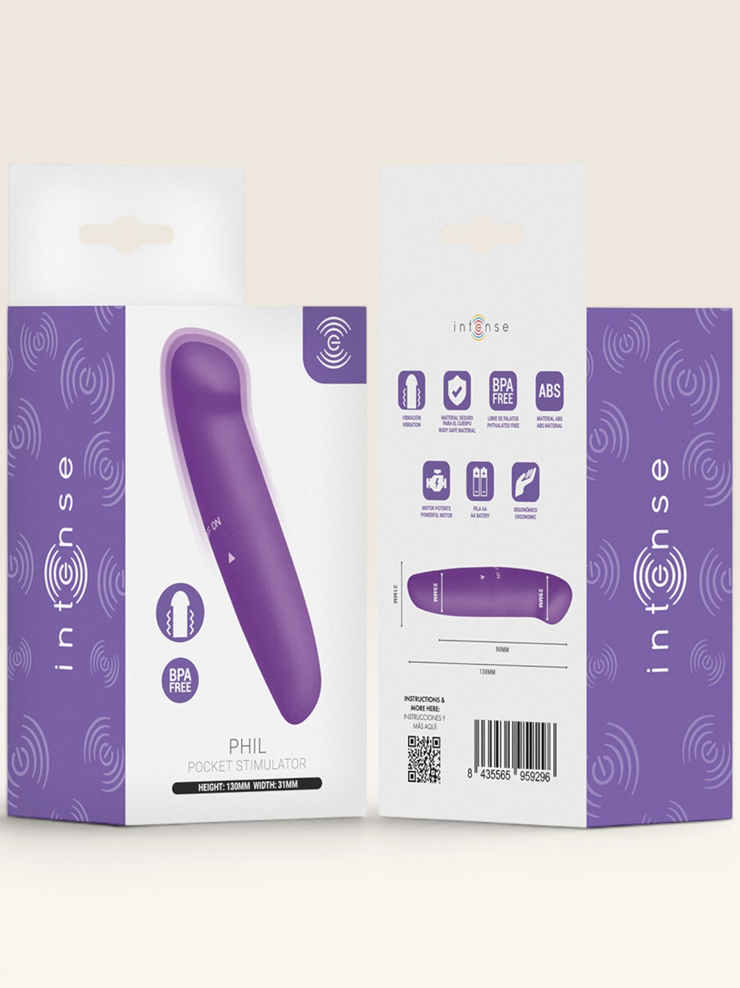 INTENSE - VIBRADOR PHIL G-SPOT ROXO 13 CM