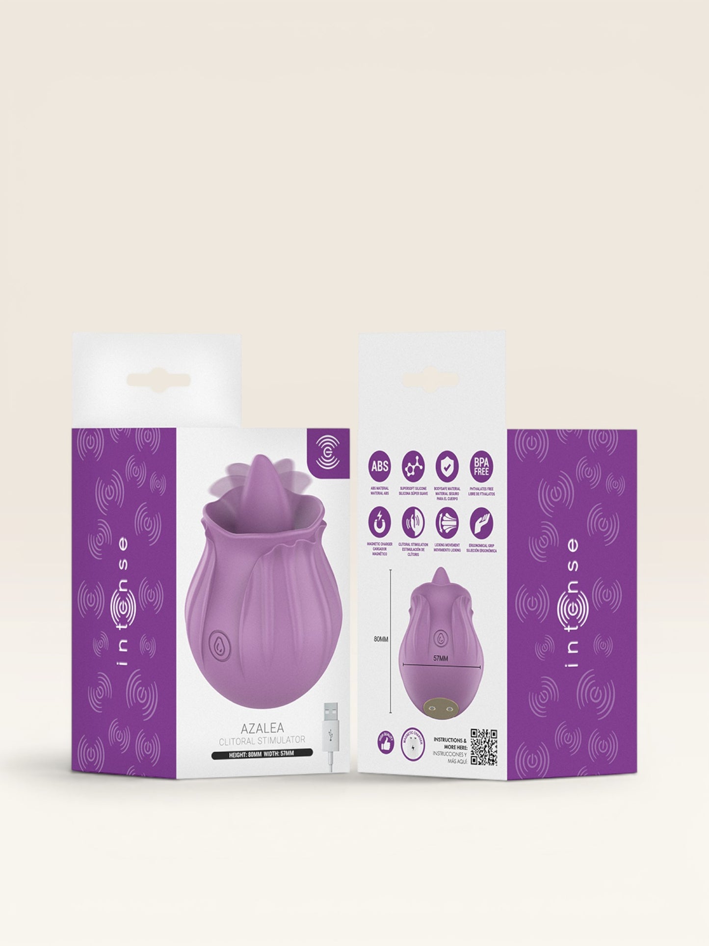 INTENSE - AZALEA ESTIMULANTE CLITÓRIS FLOR 10 VIBRAÇÕES ROXO