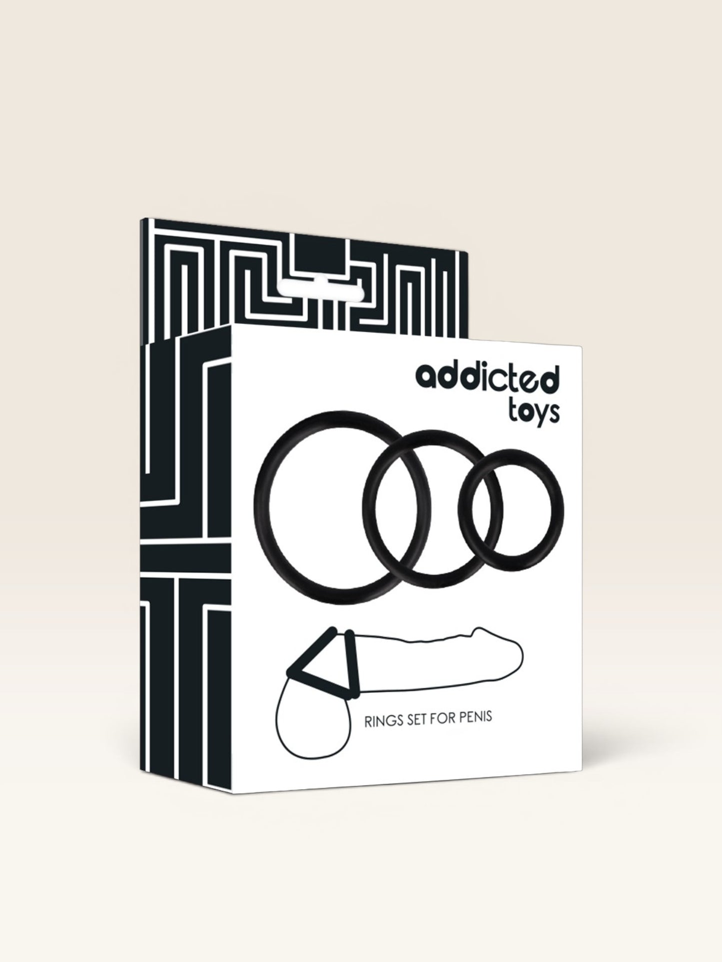 ADDICTED TOYS - CONJUNTO DE ANÉIS DE PARA PÉNIS PRETO