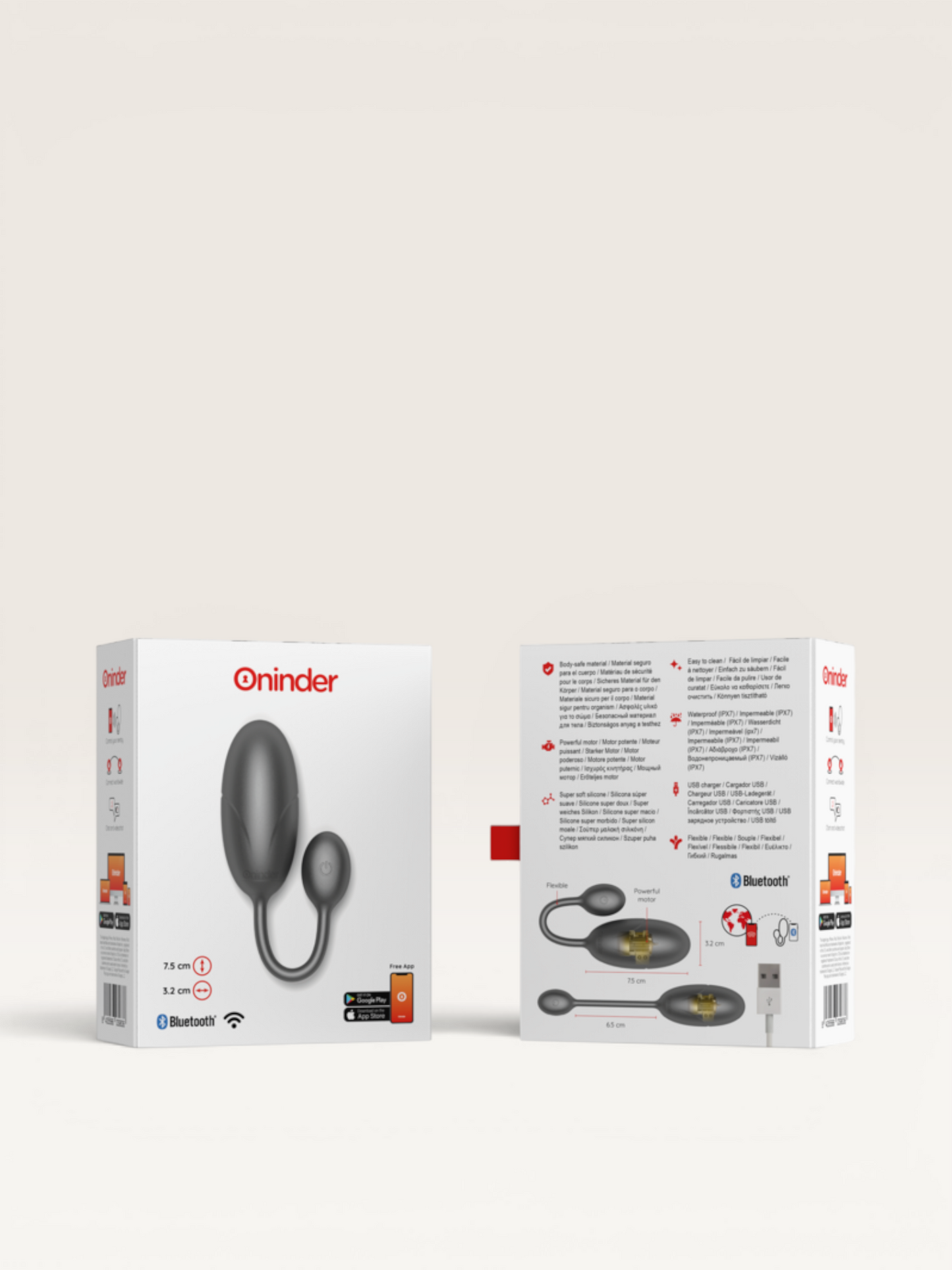 ONINDER - OVO VIBRANTE TOKYO PRETO 7,5 X 3,2 CM APLICATIVO GRATUITO