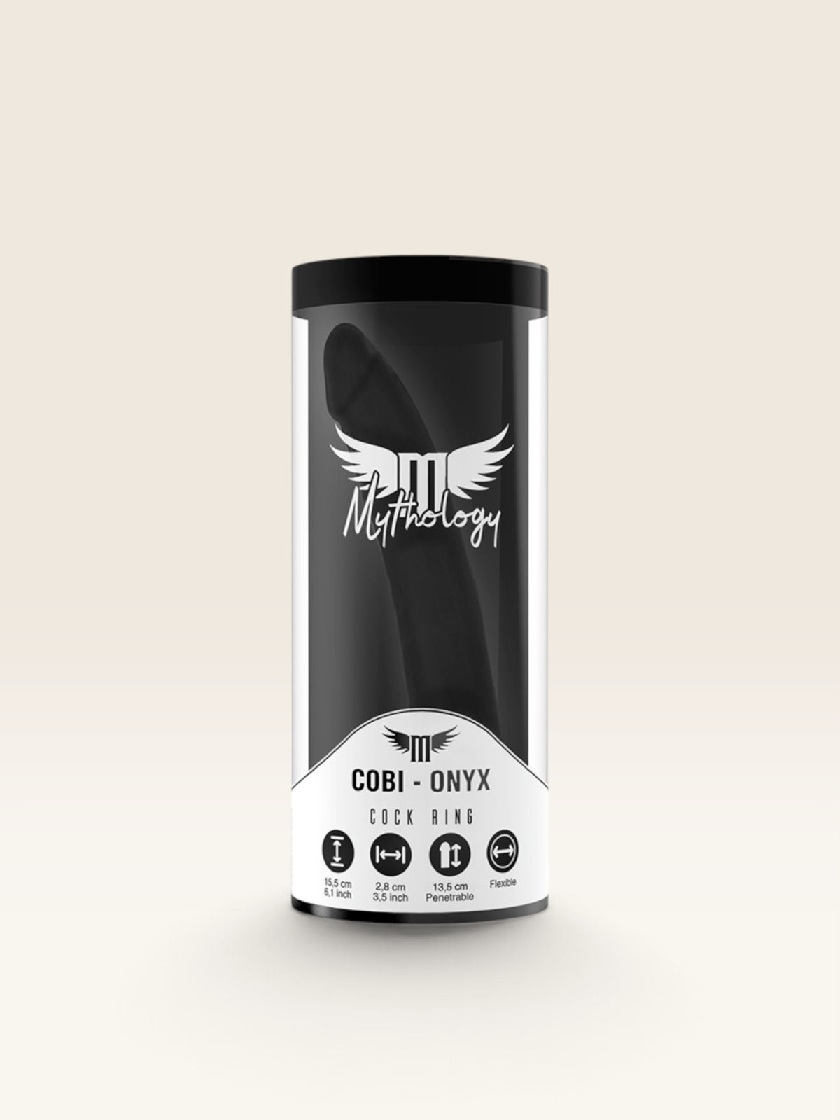 MYTHOLOGY - DILDO ANAL COBI ONYX COM ANEL DE GALO E TESTÍCULO 13 SILICONE CM