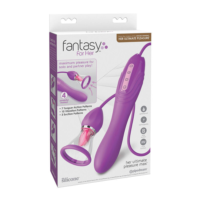FANTASY FOR HER - MANGUEIRA DE SUCÇÃO MAX PLEASURE COM LÍNGUA ESTIMULANTE ROXA