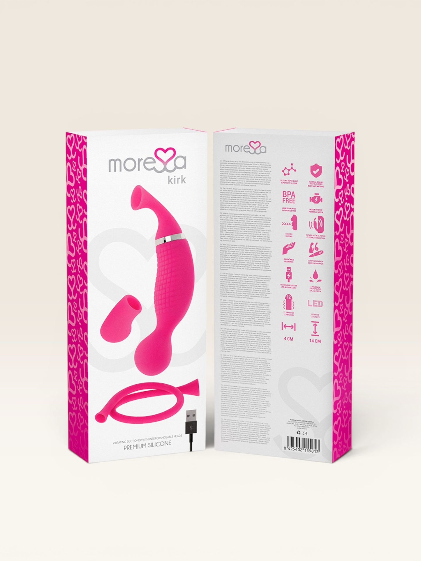 MORESSA - KIRK DUO SUCÇÃO + MASSAGEADOR MULTI-PERFORMANCE PREMIUM SILICONE RECARREGÁVEL