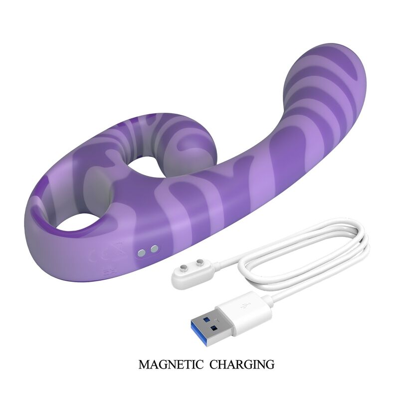 PRETTY LOVE - SUMMER VIBRADOR DE DUAS PONTAS COM ALÇA 19 CM Ø 3,5 CM ROXO