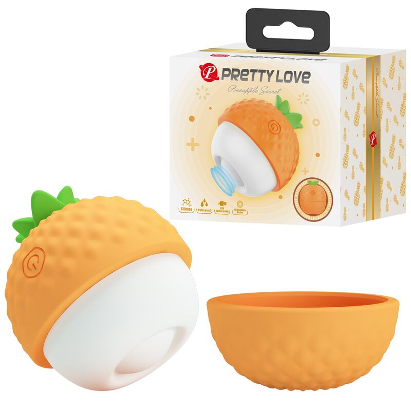 PRETTY LOVE - ESTIMULADOR CLITORIANO RECARREGÁVEL COM SUCÇÃO E IMPULSÃO, LARANJA