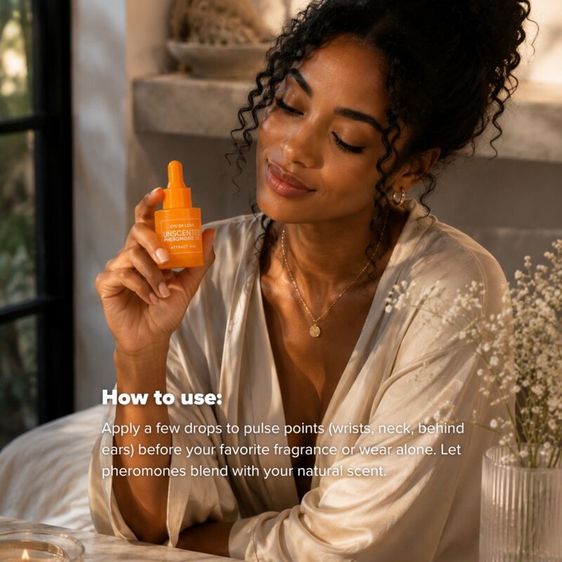 EYE OF LOVE - ÓLEO PERFUMADO COM FEROMÔNIOS PARA MULHERES, SEM FRAGRÂNCIA, 20 ML