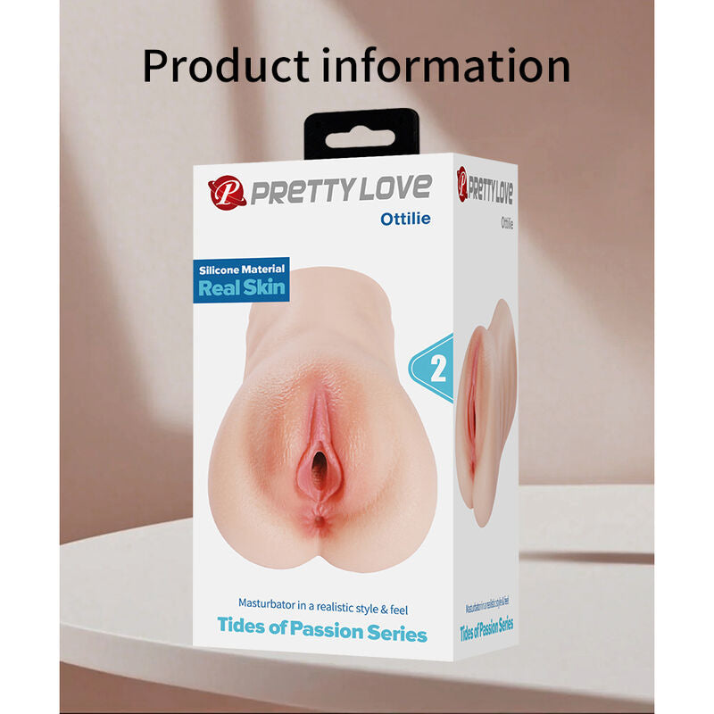 PRETTY LOVE - OTTILIE MASTURBADOR VAGINAL DE SILICONE REALISTA, COMPACTO, NATURAL