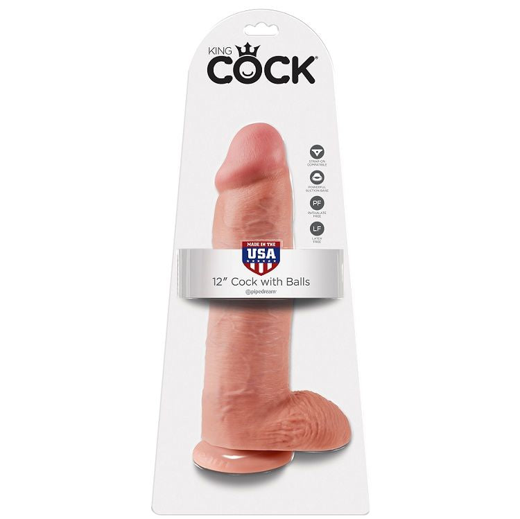 KING COCK - CARNE DE DILDO COM BOLAS 30.48 CM