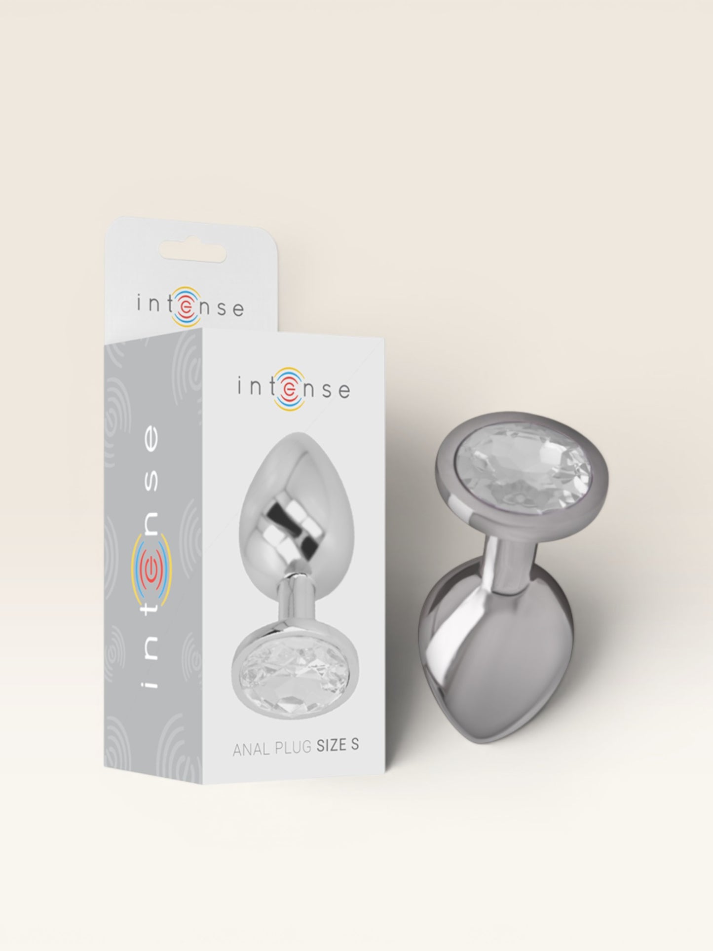 INTENSE - PLUG ANAL DE METAL DE ALUMÍNIO COM CRISTAL PRATA TAMANHO S