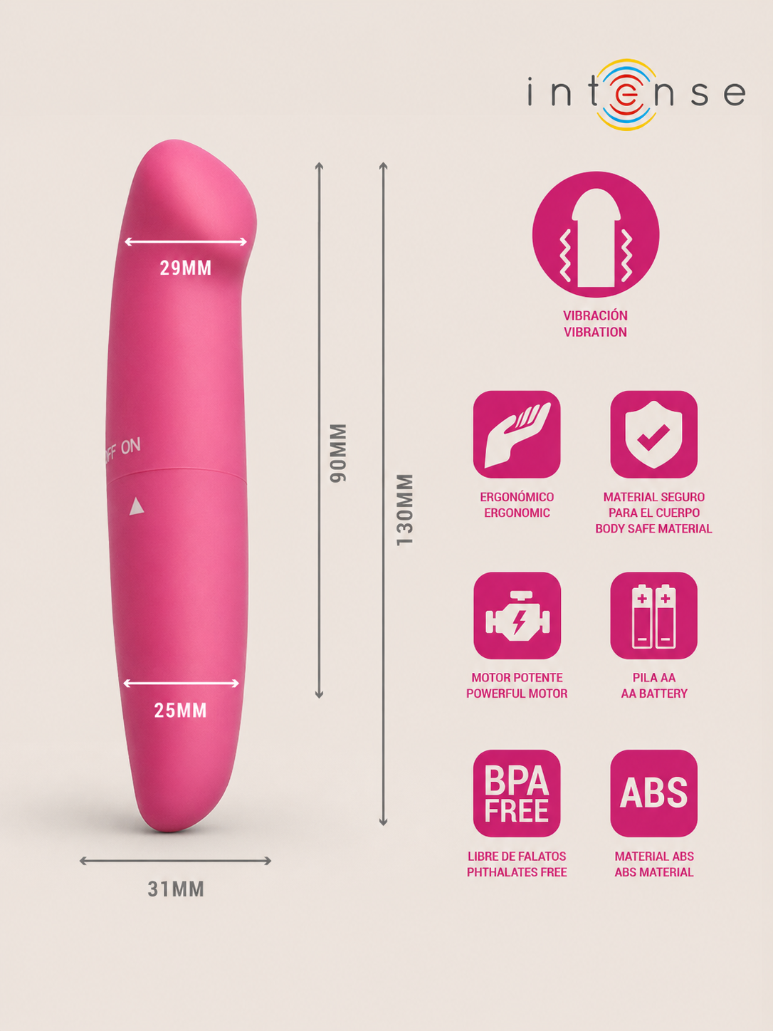 INTENSE - VIBRADOR PHIL G-SPOT ROSA 13 CM