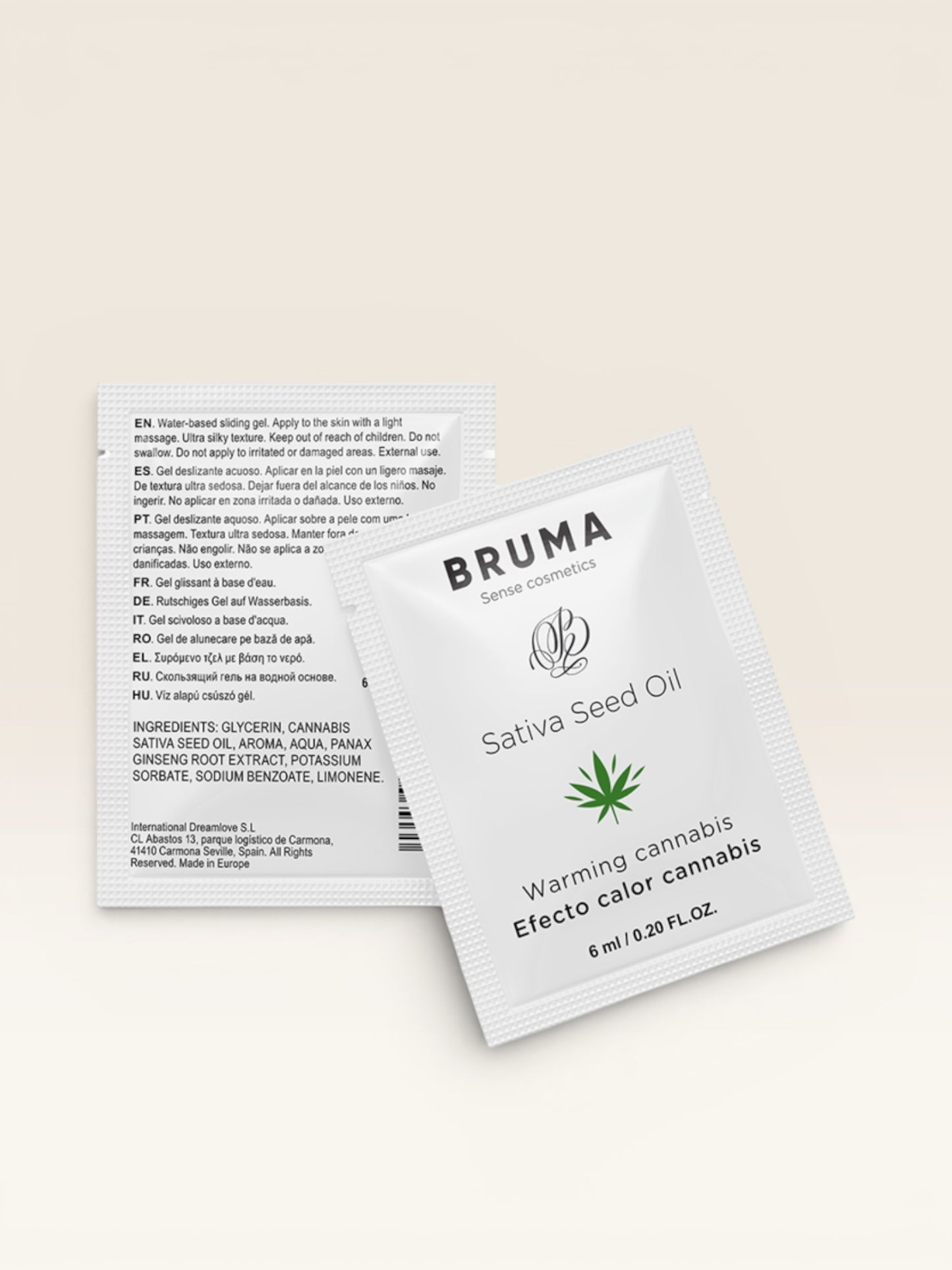 BRUMA - SATIVA SEED OIL SLIDING GEL AQUECEDOR SABOR CANNABIS 6 ML