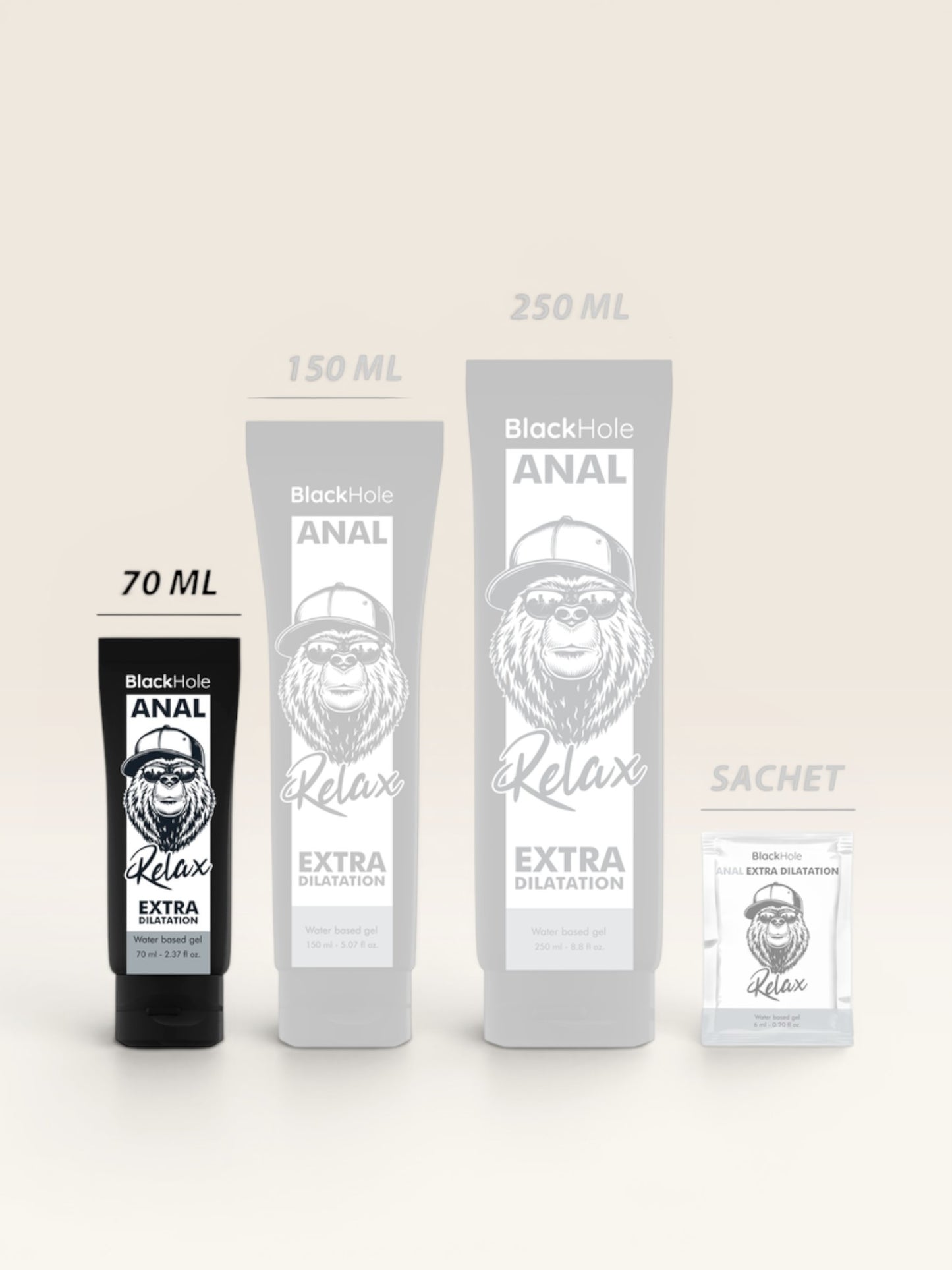 BLACK HOLE - GEL DILATADOR ANAL À BASE DE ÁGUA 70 ML