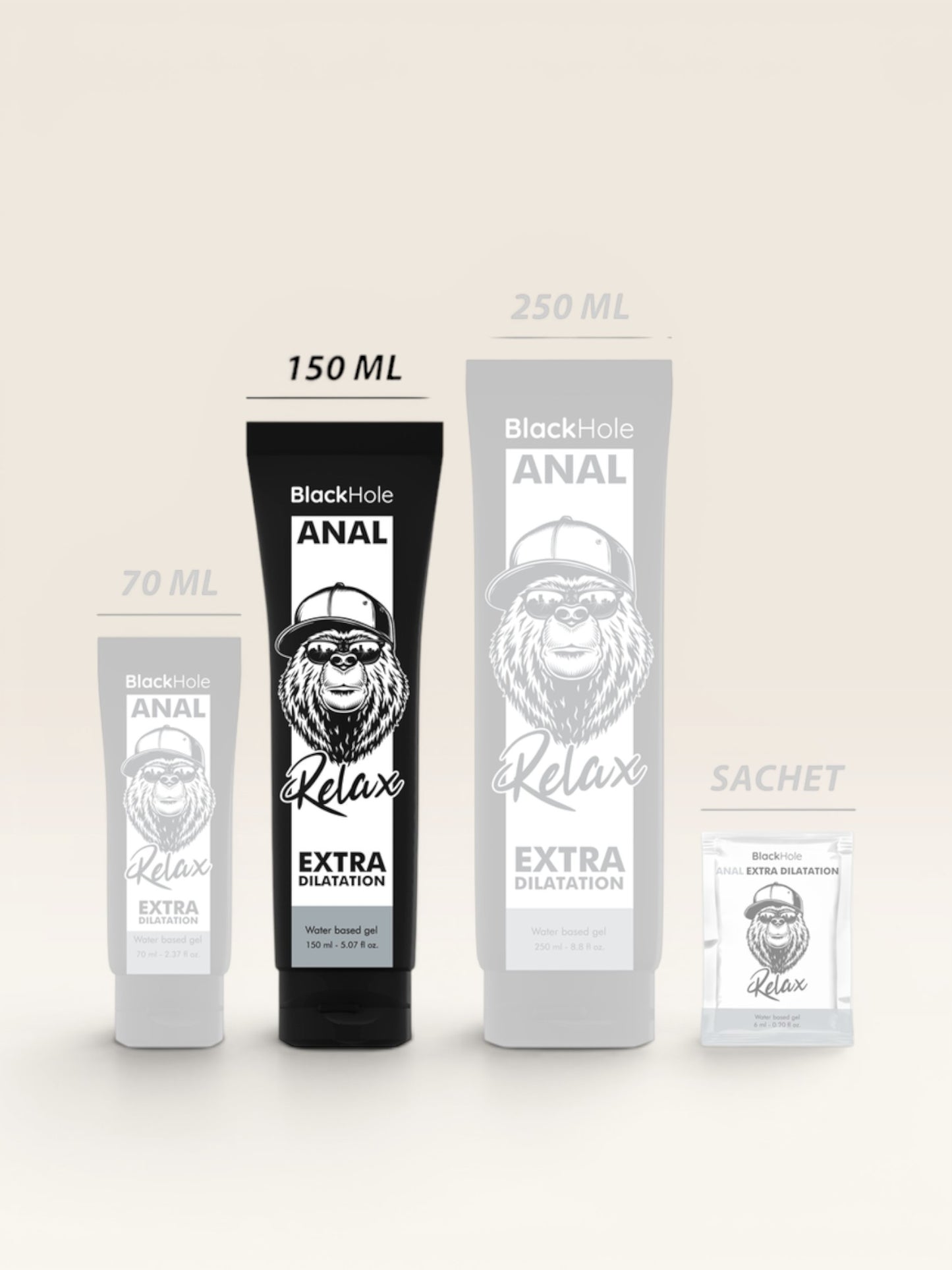 BLACK HOLE - GEL BASE DILATAÇÃO ANAL 150 ML