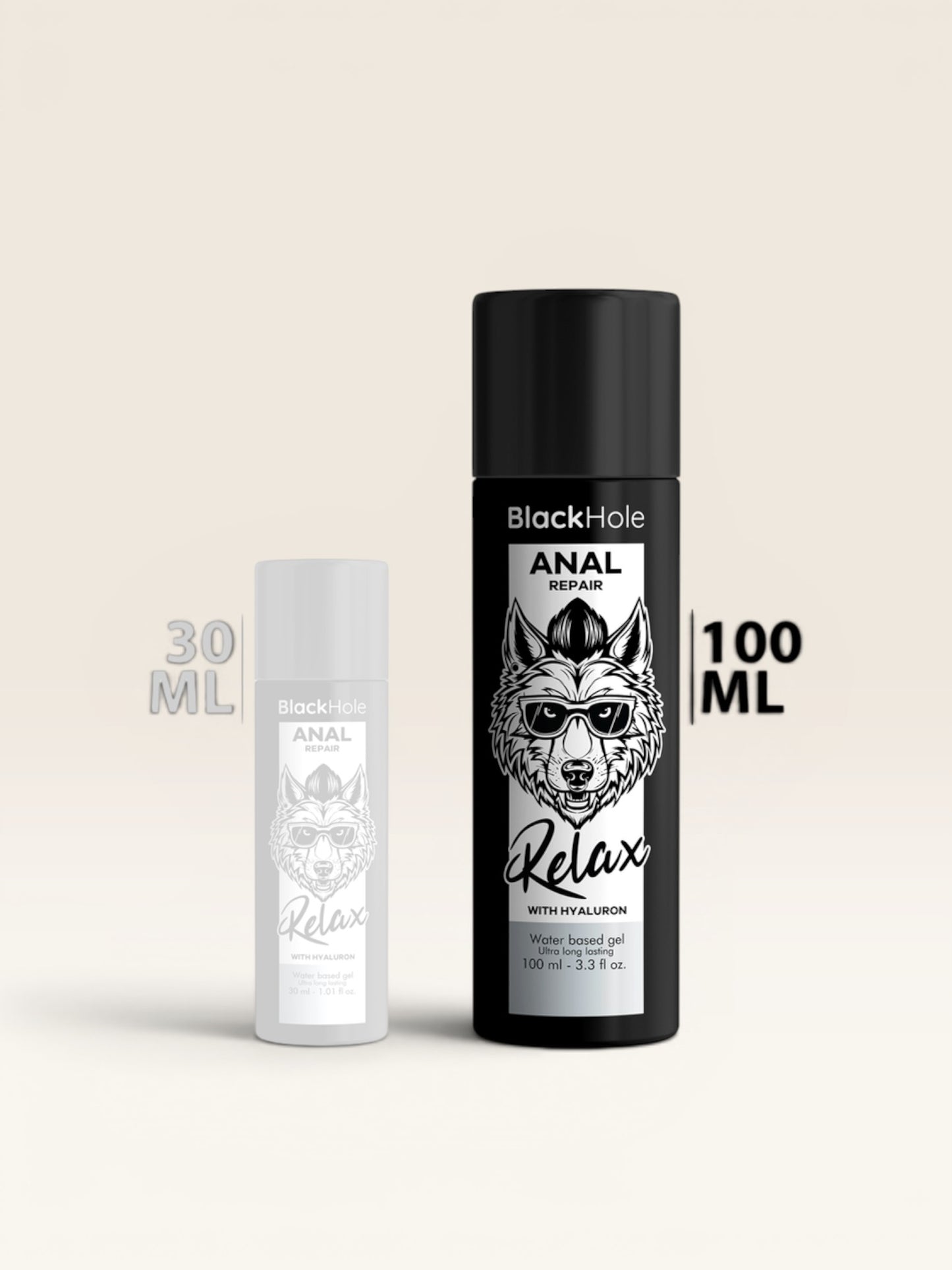 BLACK HOLE - REPARO ANAL RELAXANTE À BASE DE ÁGUA COM HIALURON 100 ML