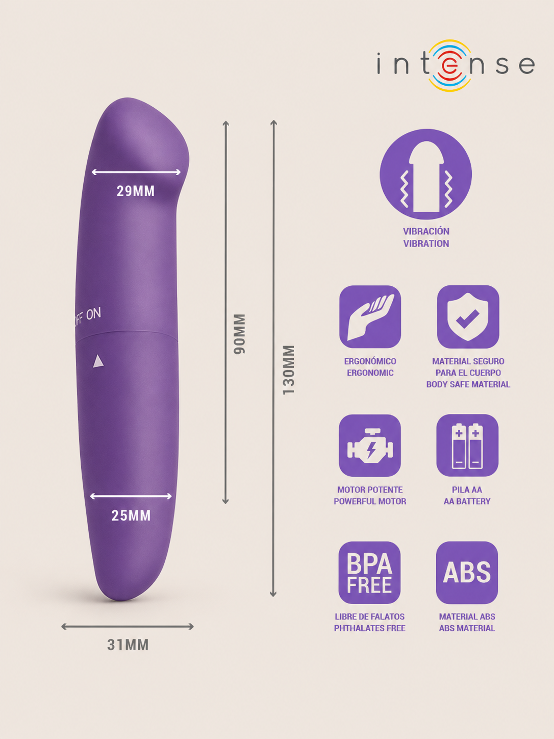 INTENSE - VIBRADOR PHIL G-SPOT ROXO 13 CM