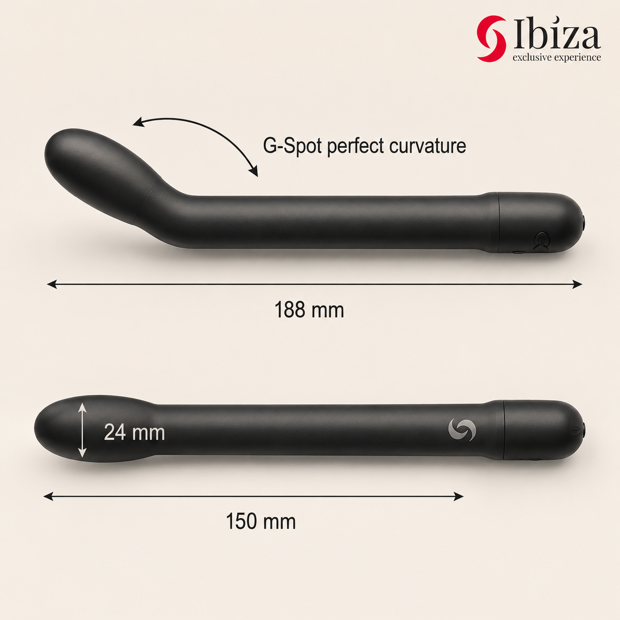 IBIZA - VIBRADOR DE PONTO G PRETO COM VIBRAÇÃO