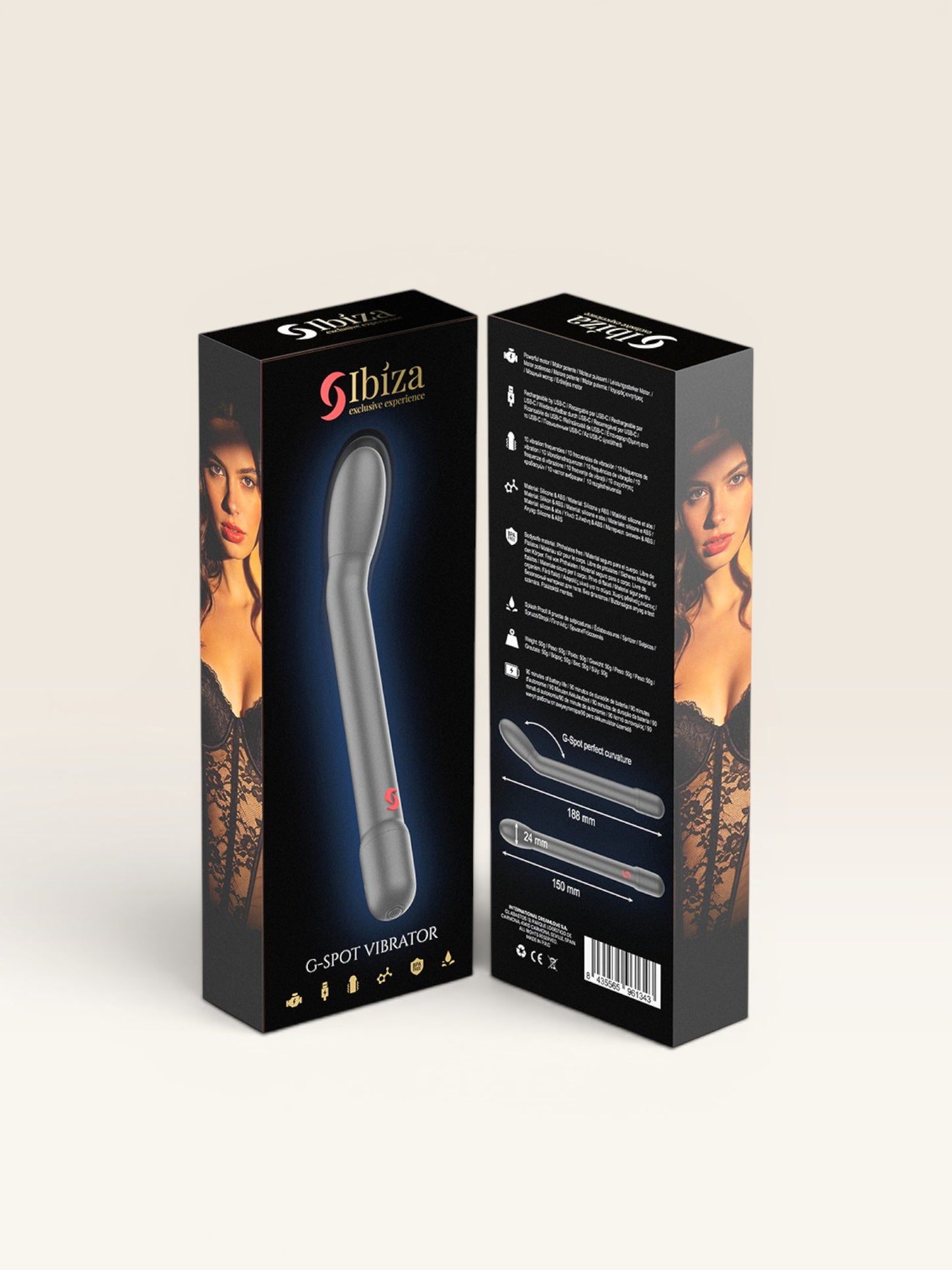 IBIZA - VIBRADOR DE PONTO G PRETO COM VIBRAÇÃO