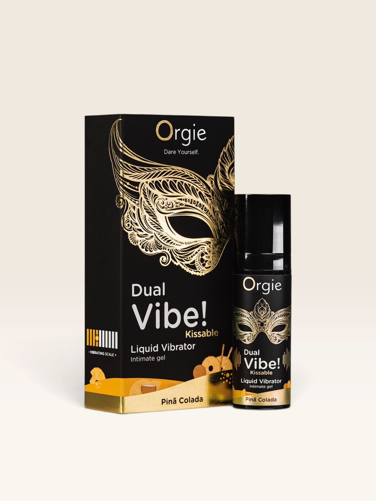 ORGIE - VIBE DUPLA! VIBRADOR LÍQUIDO BEIJÁVEL PIÑA COLADA 15 ML