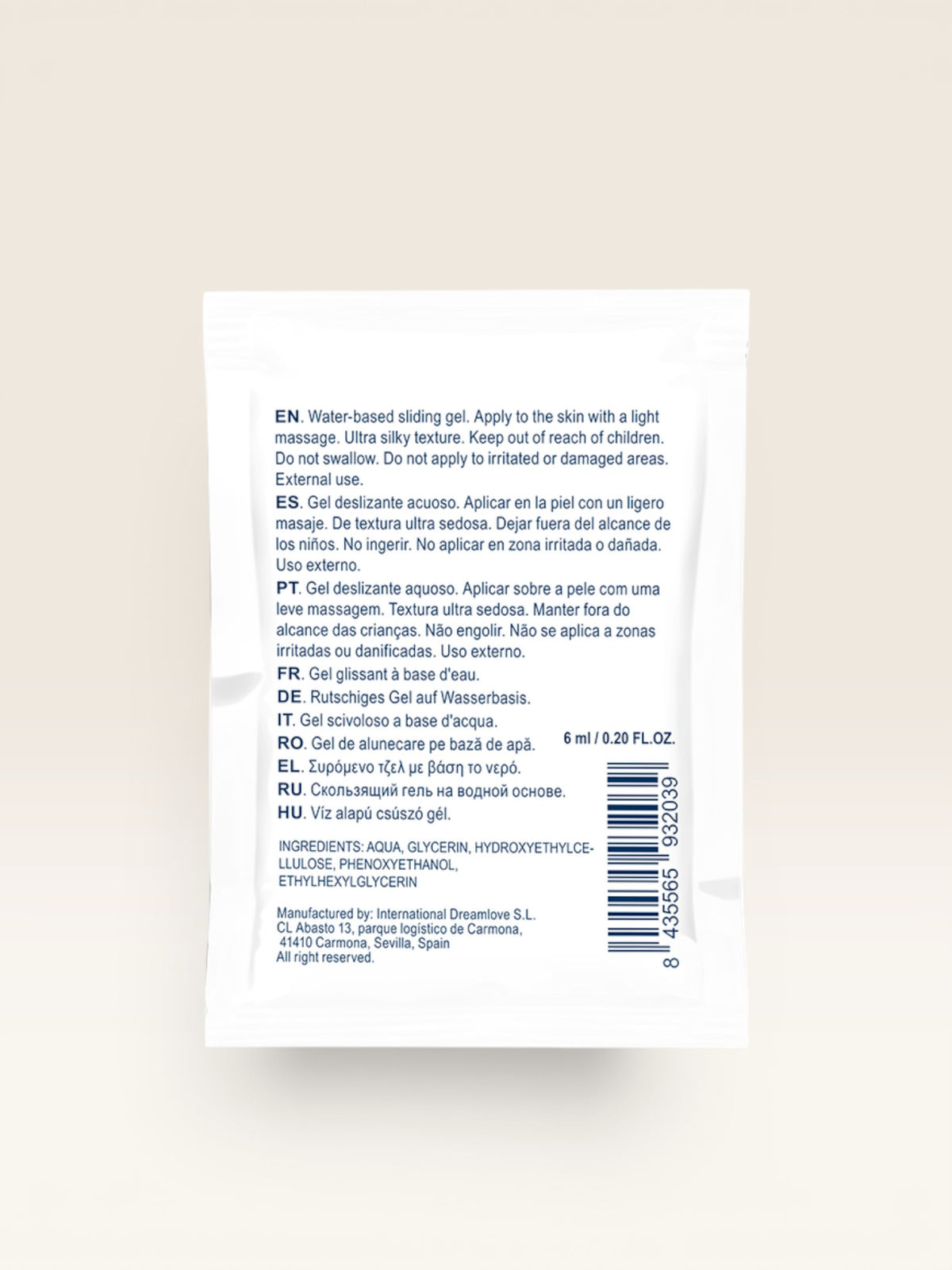 WATERFEEL - GEL DESLIZANTE NEUTRO  BASE DE GUA 6 ML