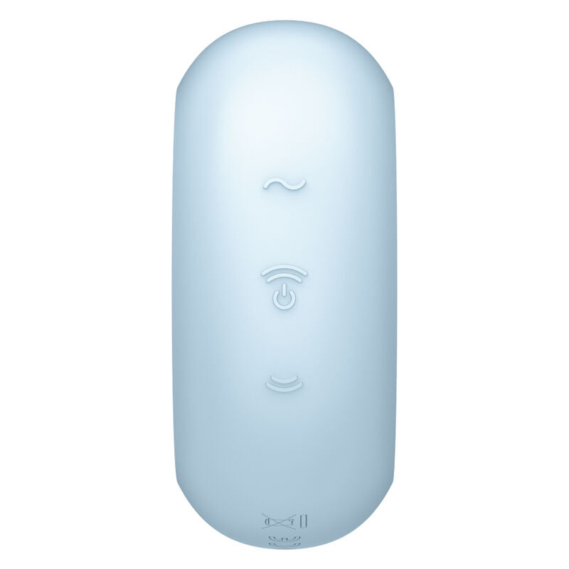 SATISFYER - PRO TO GO 3 ESTIMULADOR E VIBRADOR DE PULSO DE AR DUPLO AZUL