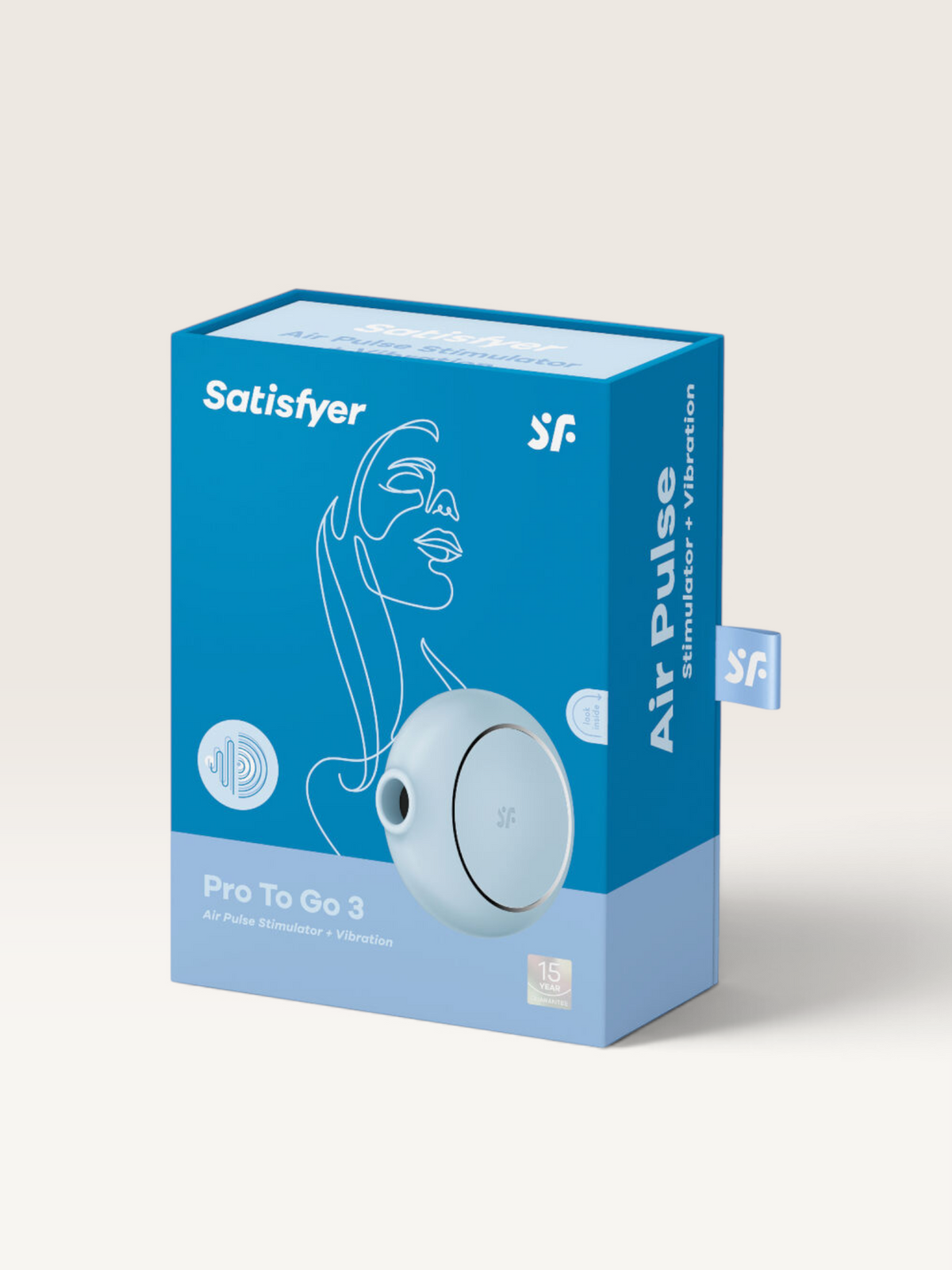 SATISFYER - PRO TO GO 3 ESTIMULADOR E VIBRADOR DE PULSO DE AR DUPLO AZUL