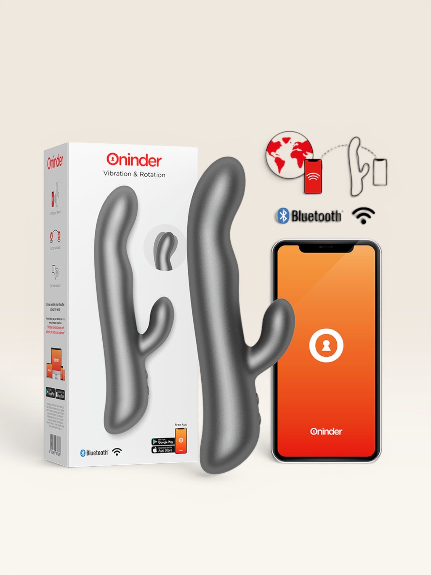 ONINDER - OSLO VIBRATION & ROTATION BLACK - APLICATIVO GRATUITO