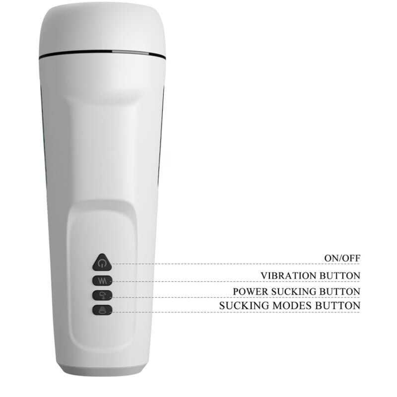 PRETTY LOVE - MASTURBADOR MASCULINO VIBRANTE SIENNA COM VOZ E SUCÇÃO