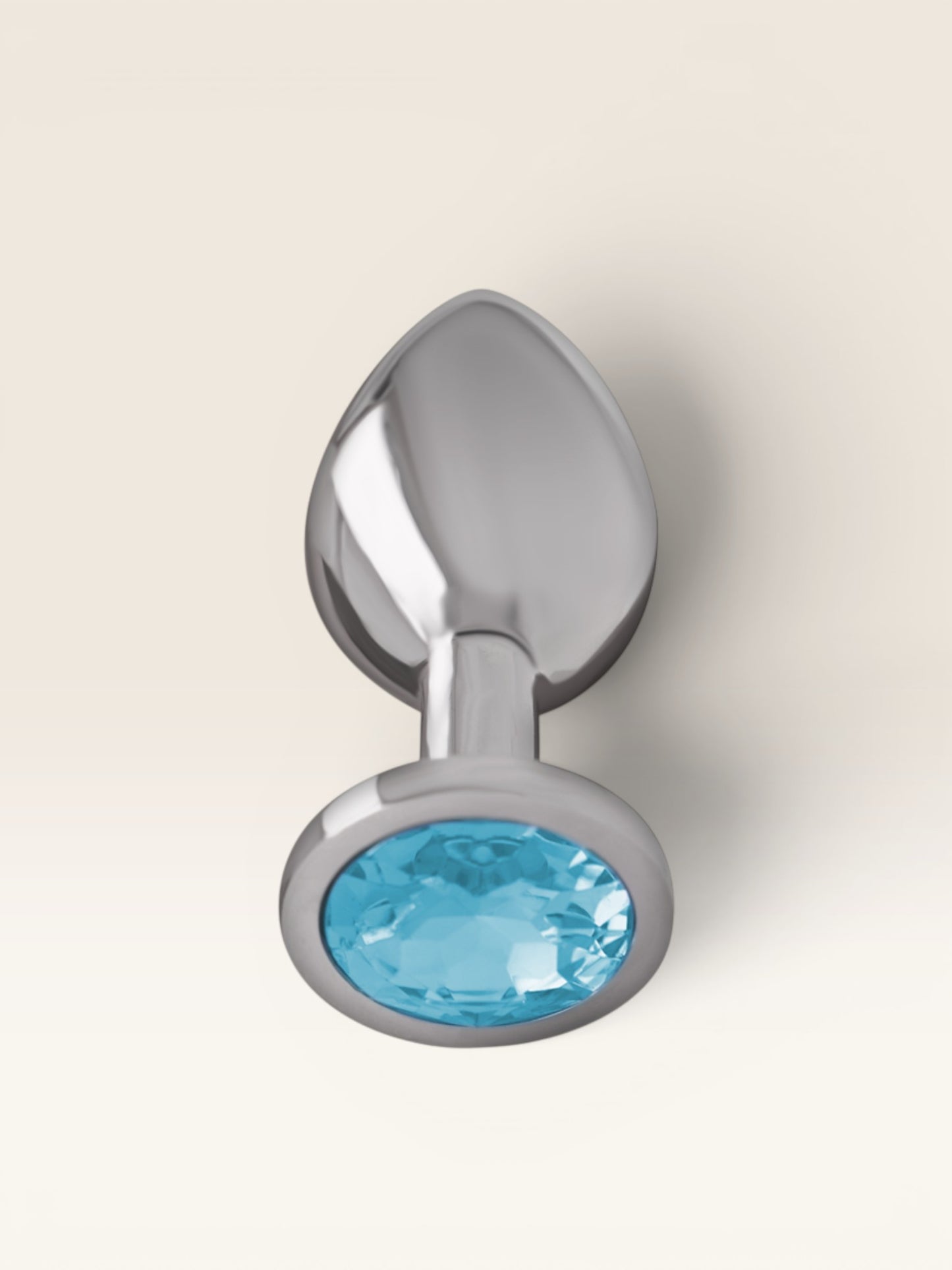 INTENSE - PLUG ANAL DE METAL DE ALUMÍNIO COM CRISTAL AZUL TAMANHO S