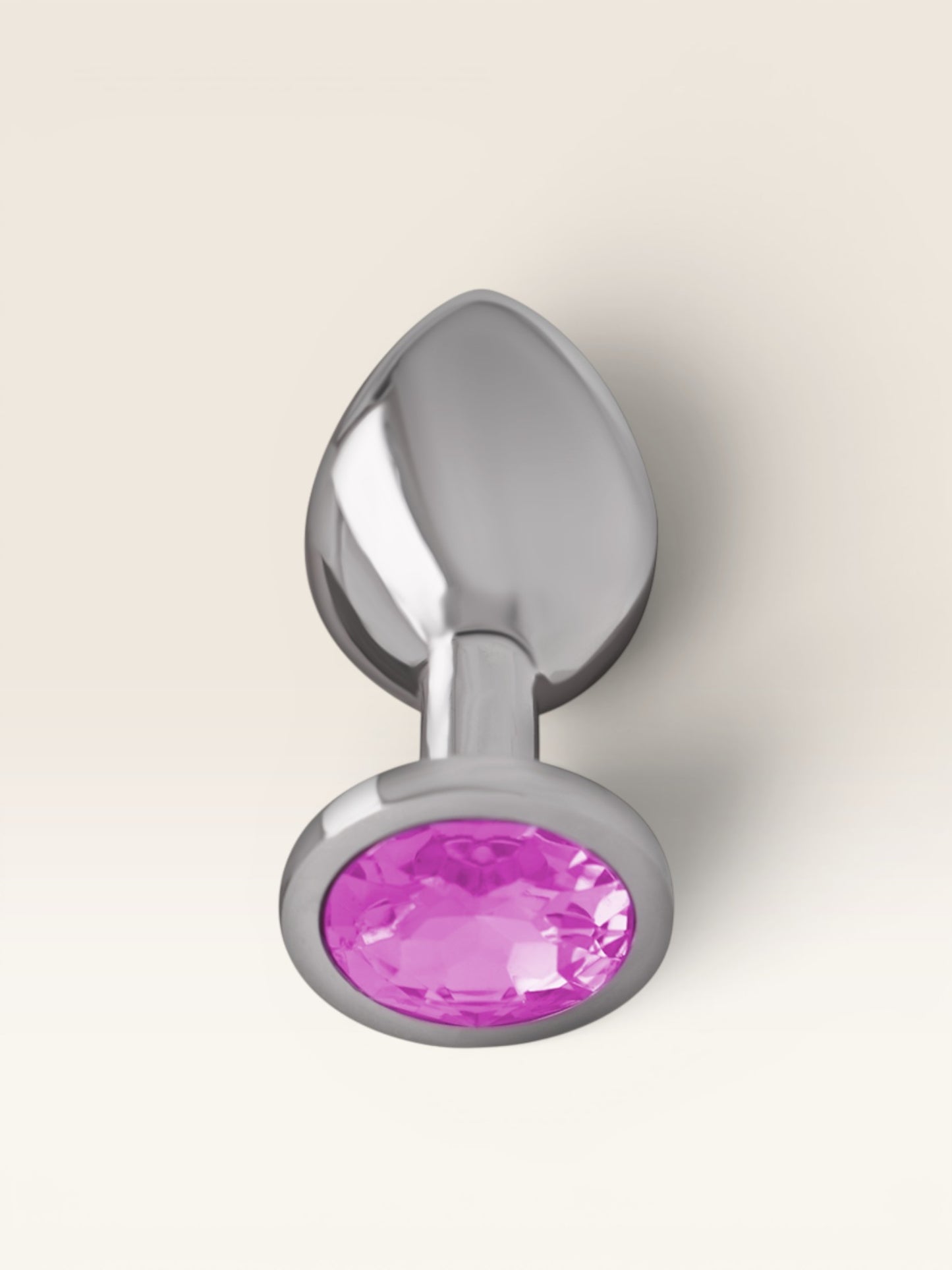 INTENSE - PLUG ANAL DE METAL DE ALUMÍNIO COM CRISTAL ROSA TAMANHO S