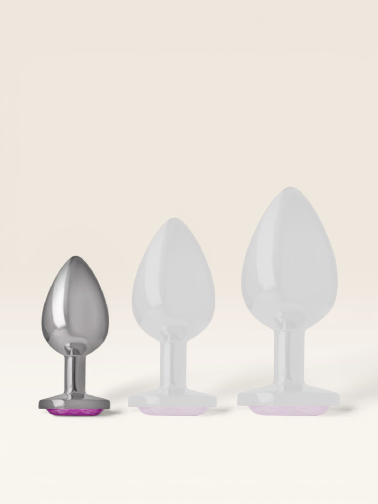 INTENSE - PLUG ANAL DE METAL DE ALUMÍNIO COM CRISTAL ROSA TAMANHO S