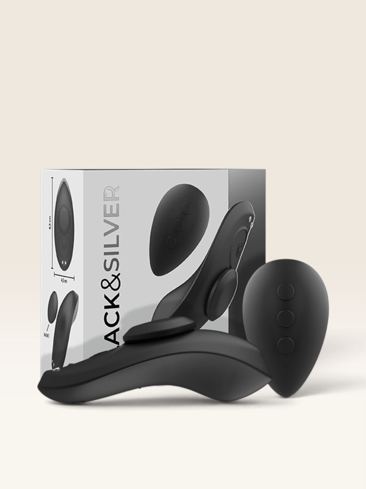 Black&Silver — Preston, Vibrador de Cueca em Silicone Recarregável Preto