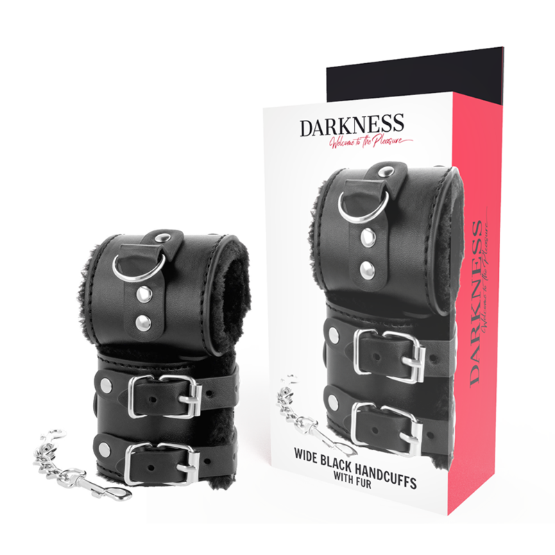 Darkness — Algemas de Couro Ajustáveis, Pretas