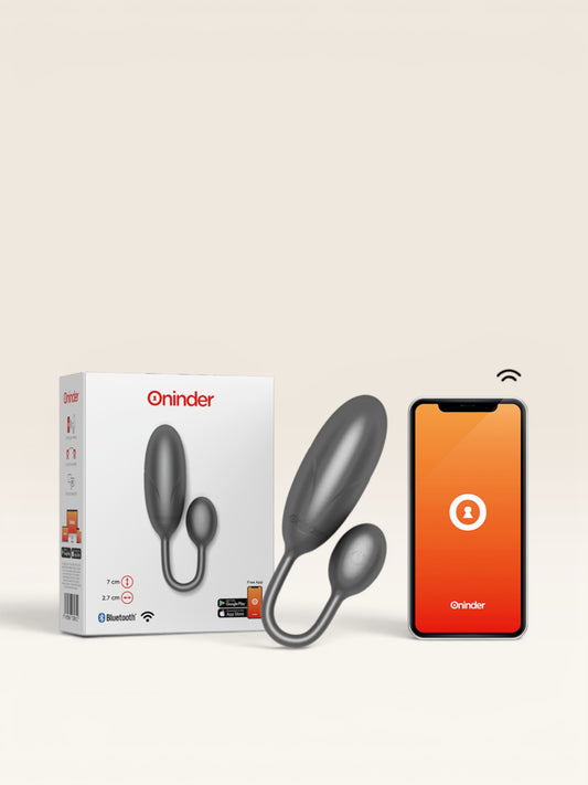 ONINDER - OVO VIBRATÓRIO DENVER PRETO 7 X 2,7 CM APLICATIVO GRATUITO