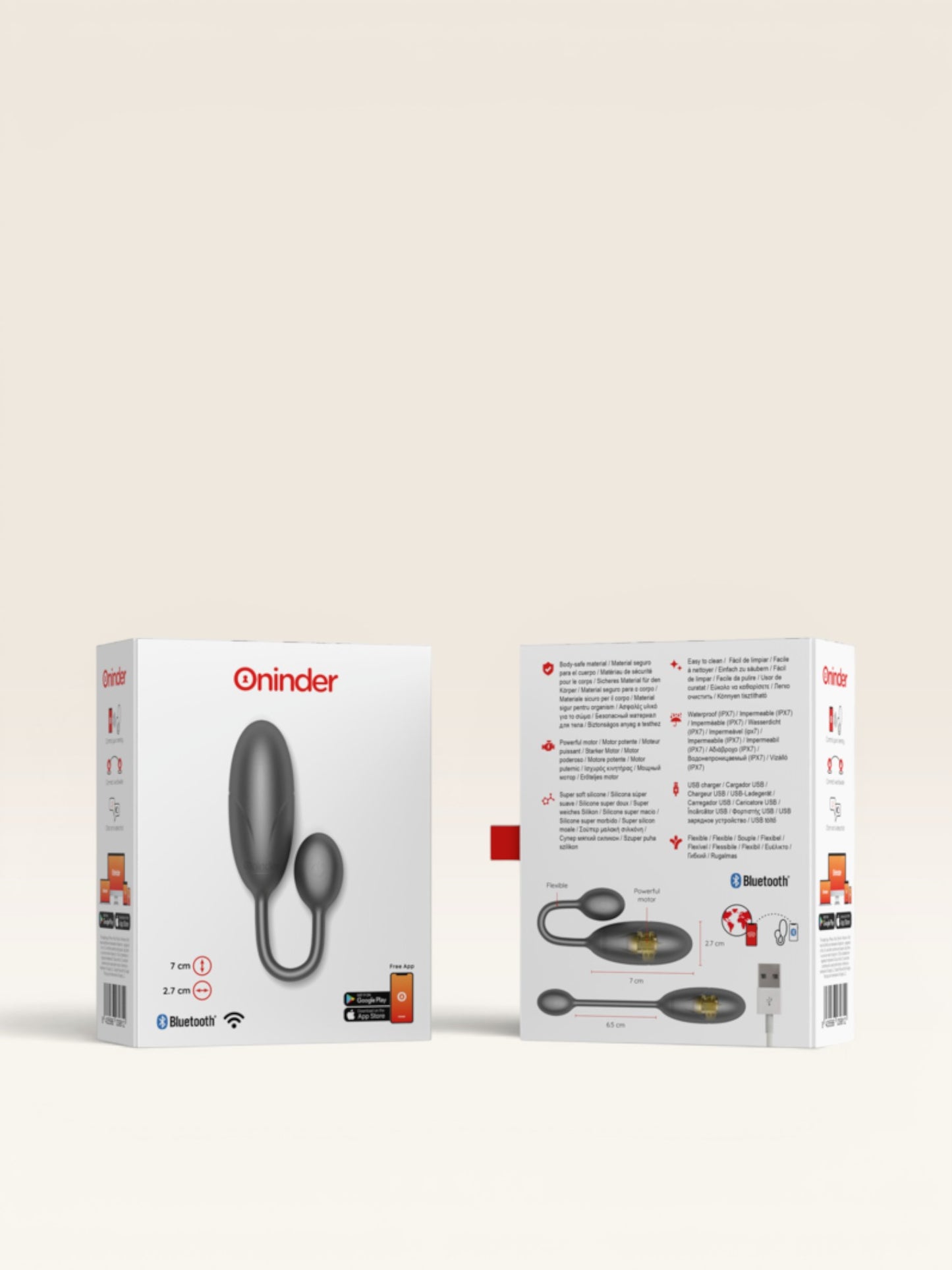 ONINDER - OVO VIBRATÓRIO DENVER PRETO 7 X 2,7 CM APLICATIVO GRATUITO