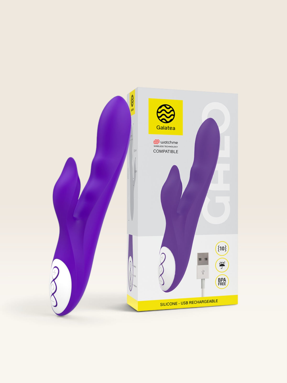 GALATEA - GALO VIBRADOR ROXO + CONTROLO REMOTO WATCHME