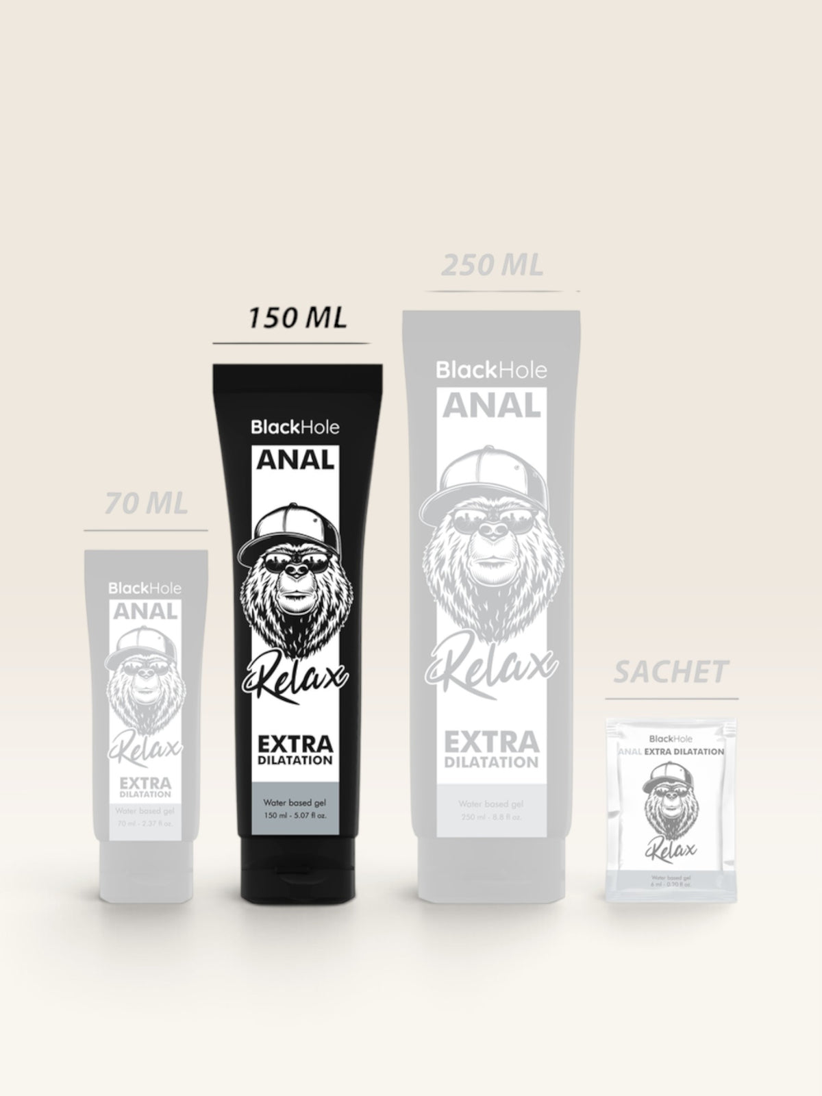 BLACK HOLE - GEL BASE DILATAÇÃO ANAL 150 ML