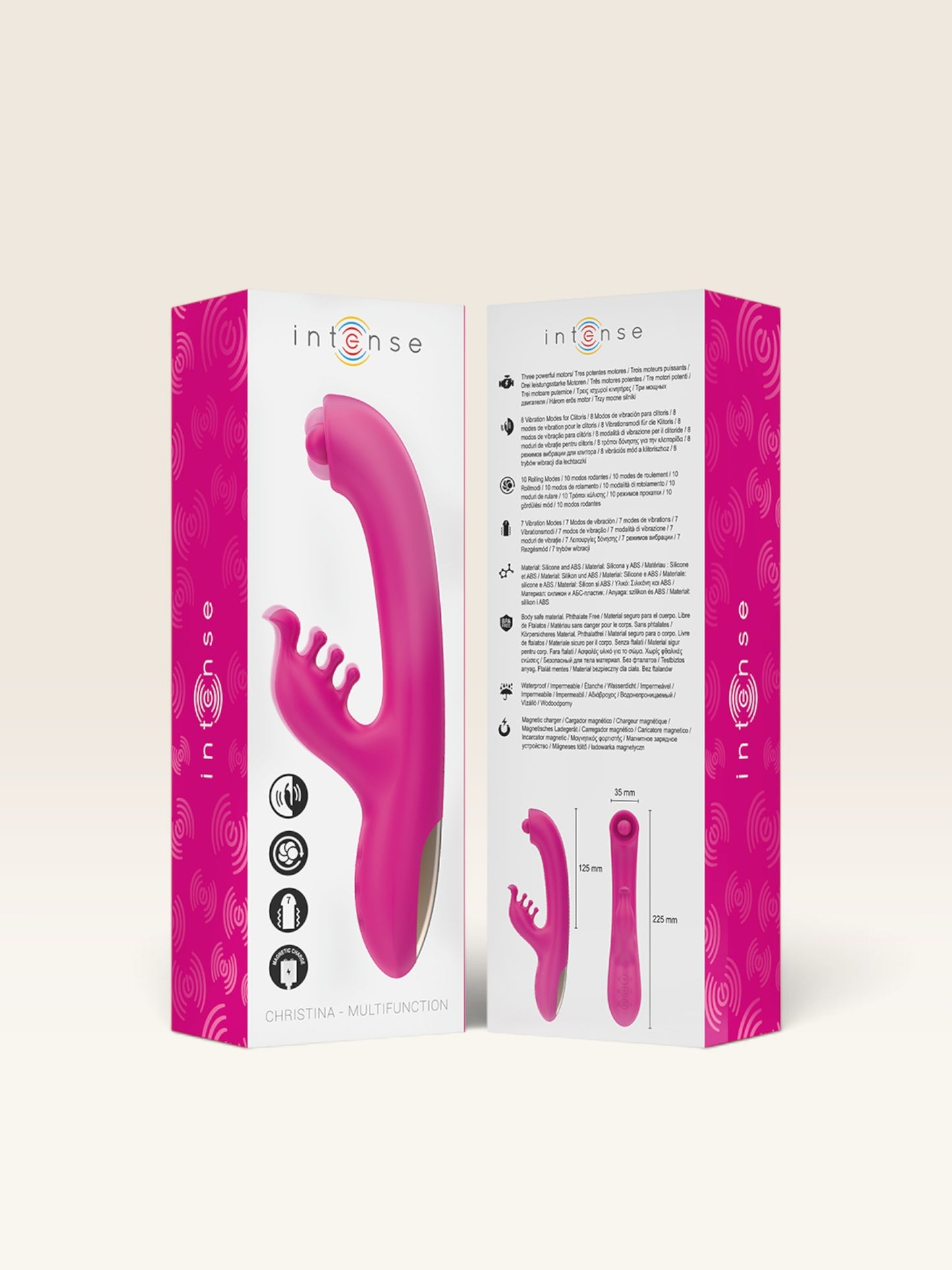 INTENSE - CHRISTINA MULTIFUNCIONAL RABBIT VIBRADOR 22,5 CM ROSA