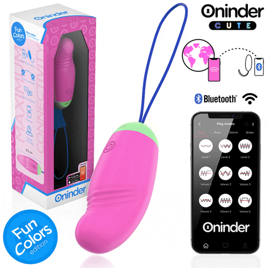 ONINDER CUTE - OVO DE SILICONE VIBRATÓRIO E GIRATÓRIO 360° PARA PRAZER E AMOR - APLICATIVO GRATUITO GLOBAL
