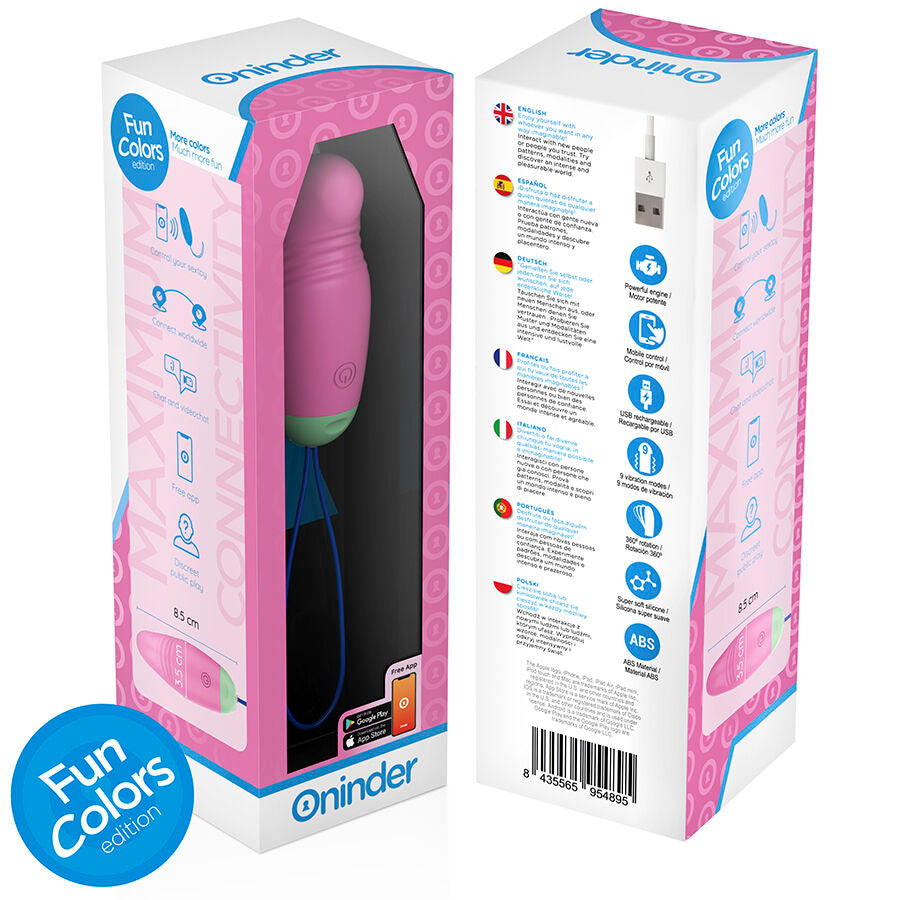 ONINDER CUTE - OVO DE SILICONE VIBRATÓRIO E GIRATÓRIO 360° PARA PRAZER E AMOR - APLICATIVO GRATUITO GLOBAL