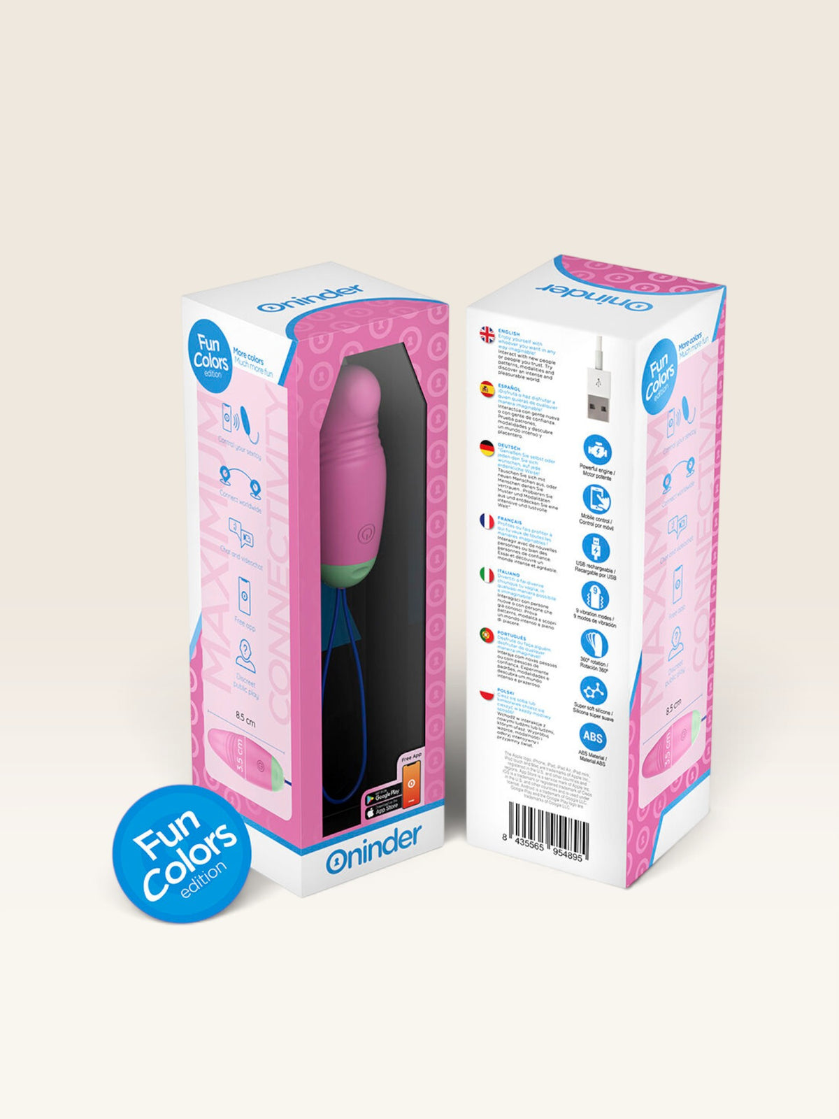 ONINDER CUTE - OVO DE SILICONE VIBRATÓRIO E GIRATÓRIO 360° PARA PRAZER E AMOR - APLICATIVO GRATUITO GLOBAL