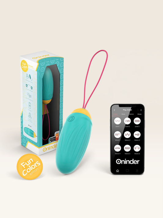ONINDER CUTE - OVO VIBRATÓRIO PARA PRAZER E AMOR - GEMAS DE SILICONE GIRATÓRIAS - APLICATIVO GRATUITO GLOBAL