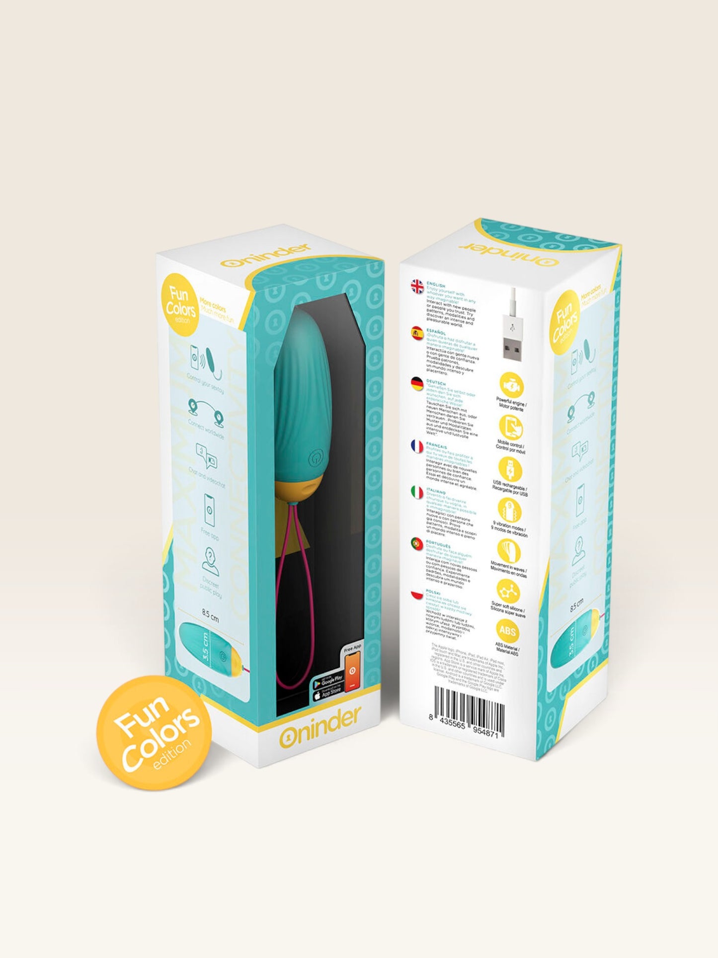 ONINDER CUTE - OVO VIBRATÓRIO PARA PRAZER E AMOR - GEMAS DE SILICONE GIRATÓRIAS - APLICATIVO GRATUITO GLOBAL