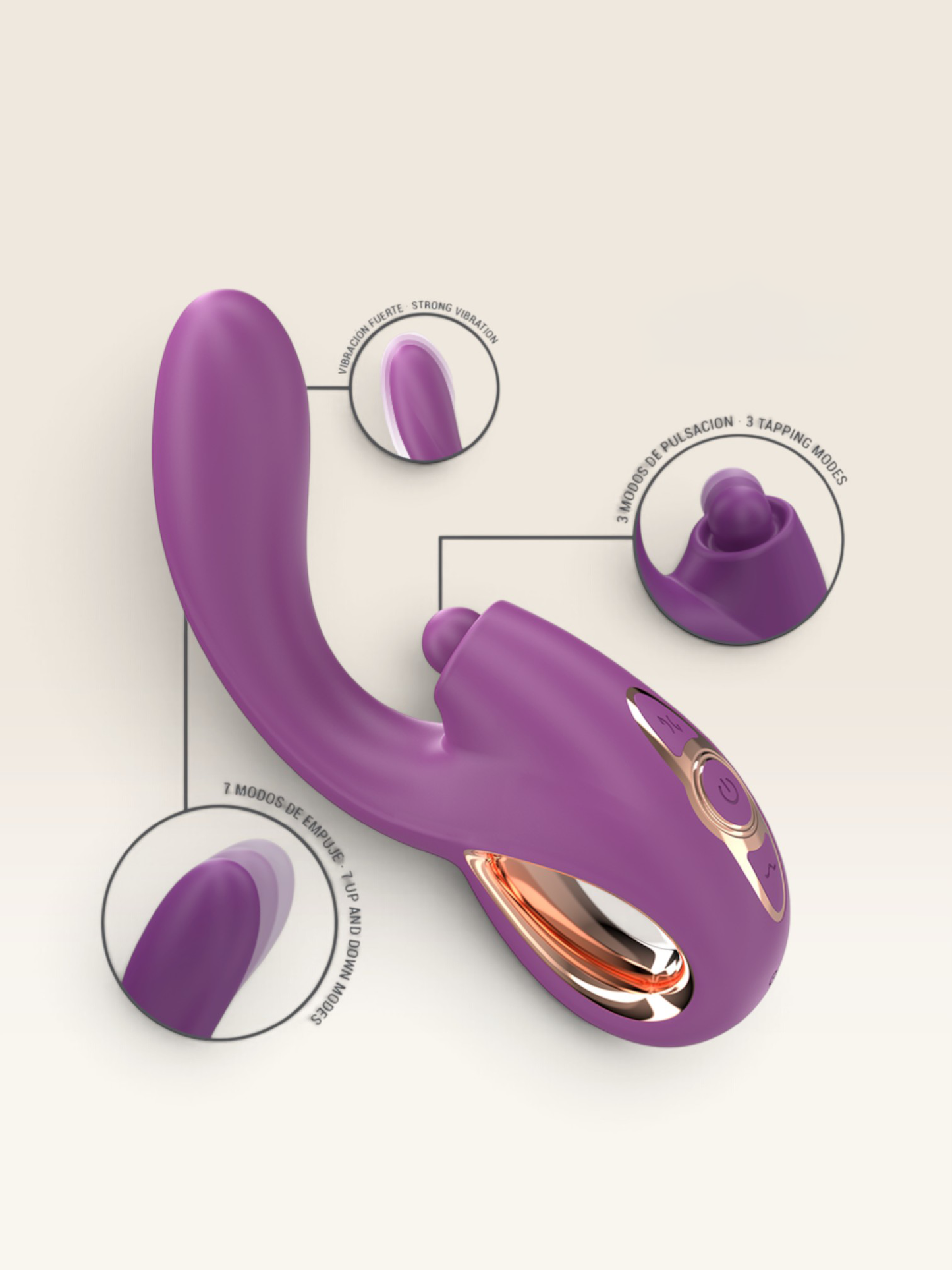 INTENSE - LALI MULTIFUNCIONAL VIBRADOR DE PONTO G COM BATIDA, IMPULSÃO E VIBRAÇÃO ROXO
