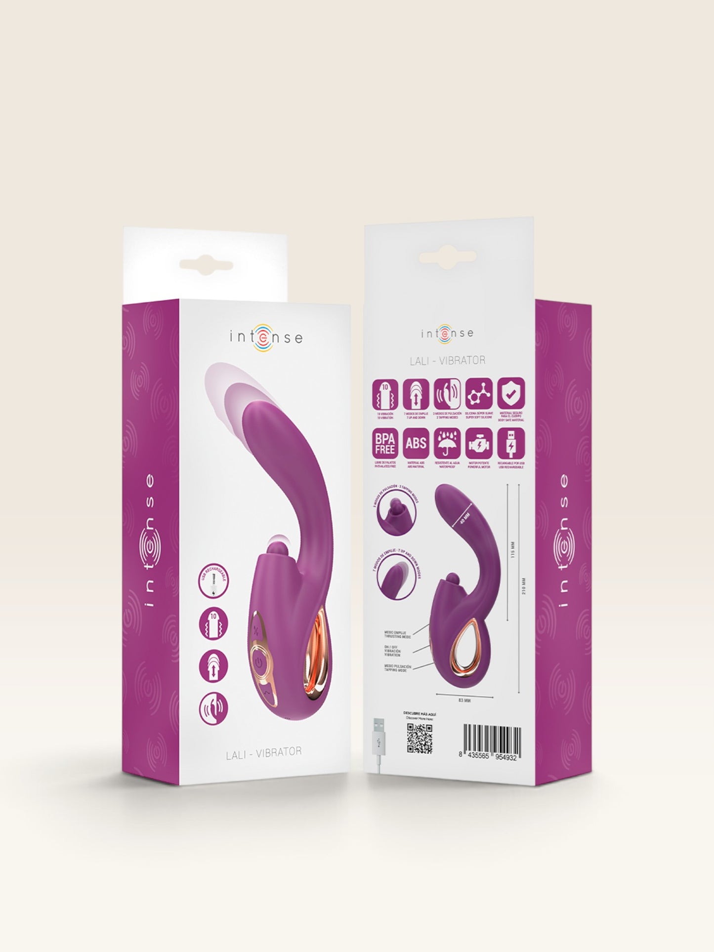 INTENSE - LALI MULTIFUNCIONAL VIBRADOR DE PONTO G COM BATIDA, IMPULSÃO E VIBRAÇÃO ROXO