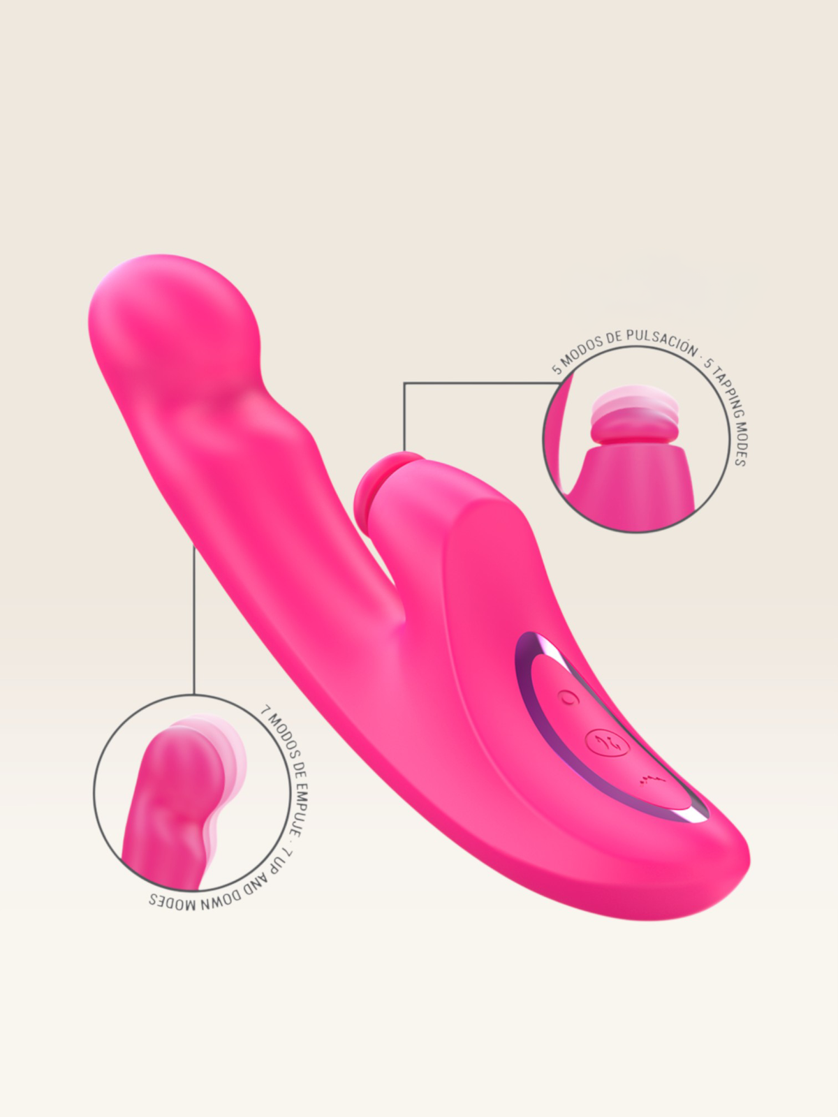 INTENSE - VIBRADOR EMI 13,5 CM MULTIFUNCIONAL 3 EM 1 10 VIBRAÇÕES ROSA