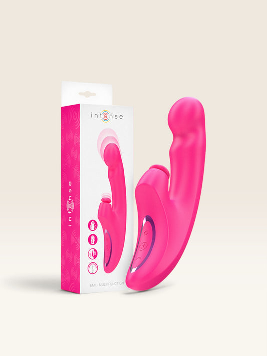 INTENSE - VIBRADOR EMI 13,5 CM MULTIFUNCIONAL 3 EM 1 10 VIBRAÇÕES ROSA