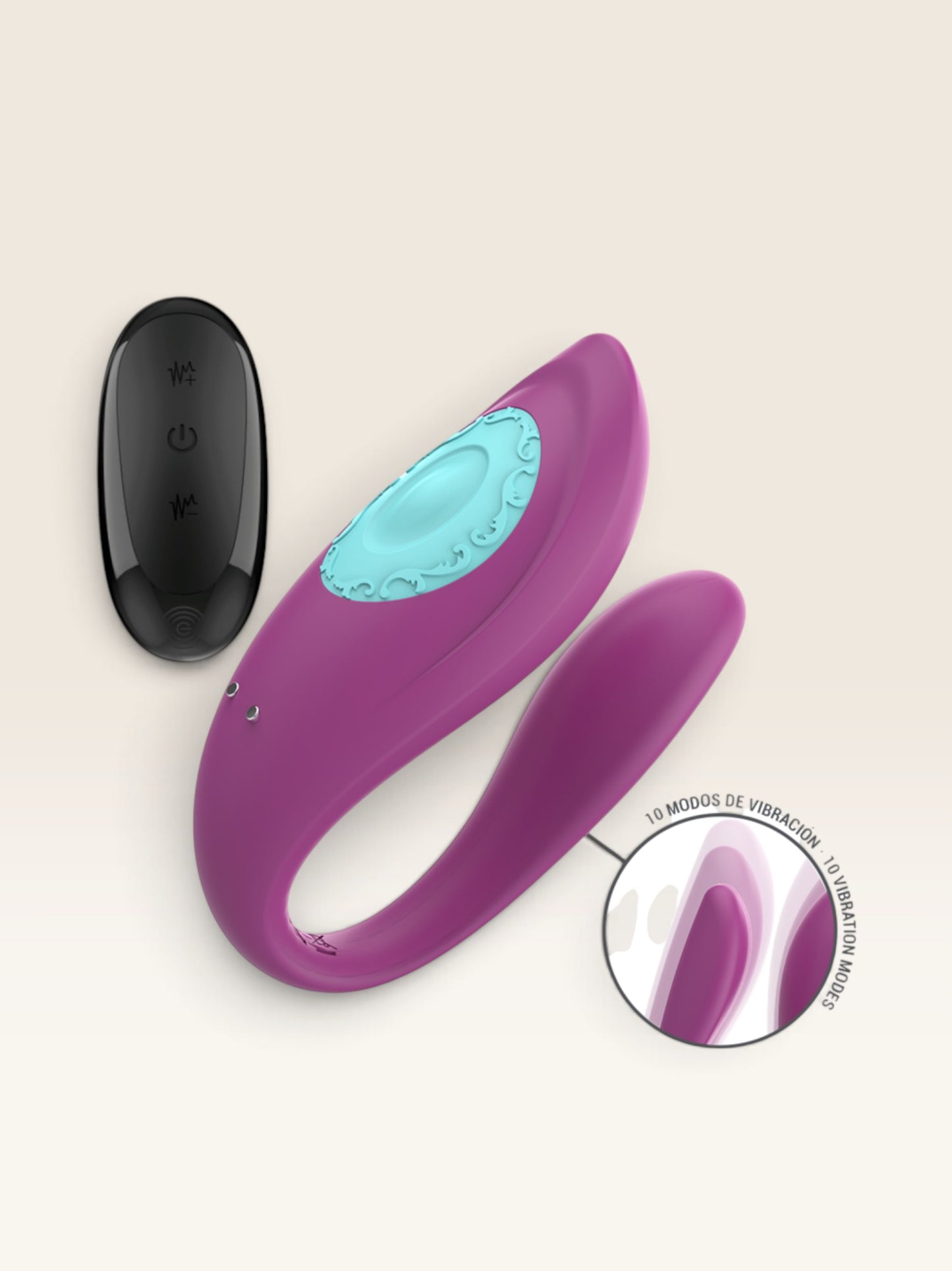 INTENSE - ANNIE VIBRADOR E ESTIMULADOR EM FORMA DE U ROXO CONTROLE REMOTO