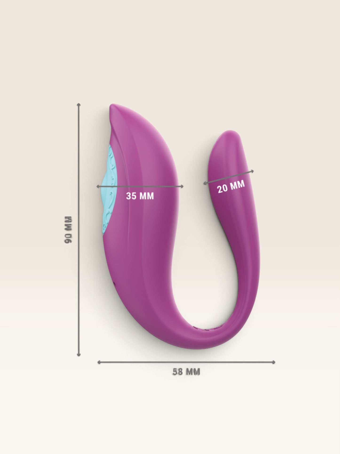 INTENSE - ANNIE VIBRADOR E ESTIMULADOR EM FORMA DE U ROXO CONTROLE REMOTO