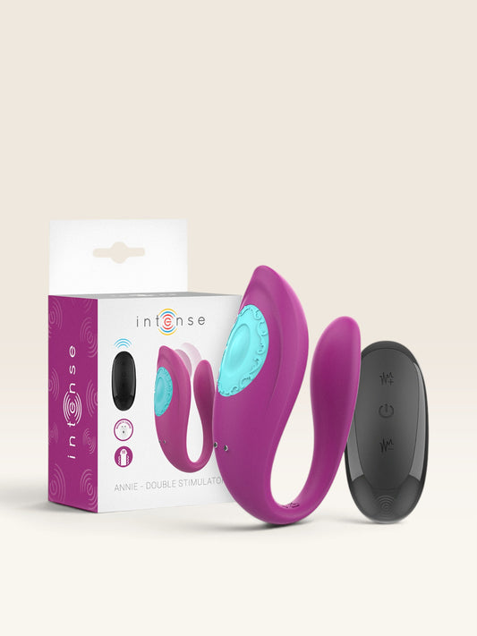 INTENSE - ANNIE VIBRADOR E ESTIMULADOR EM FORMA DE U ROXO CONTROLE REMOTO