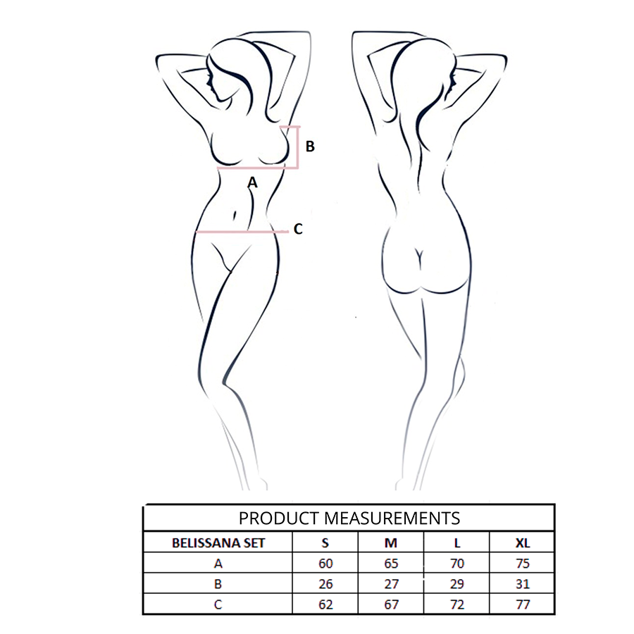PASSION - CONJUNTO DE SUTIÃ + TANGA BELISSANA AZUL P/M